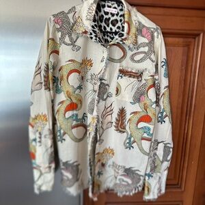 Tizzie Multicolor Dragon Print shirt.